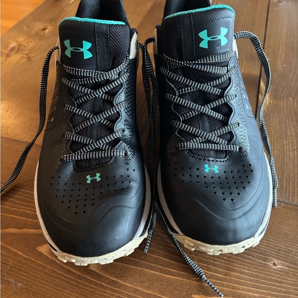 Under Armour Black and Teal Trail Running Shoes - Picture 1 of 4